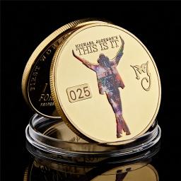 Moeda Comemorativa Banhada a Ouro, Michael Jackson, O Rei do Pop, Moedas Colecionáveis, Presente de Aniversário - Image 1