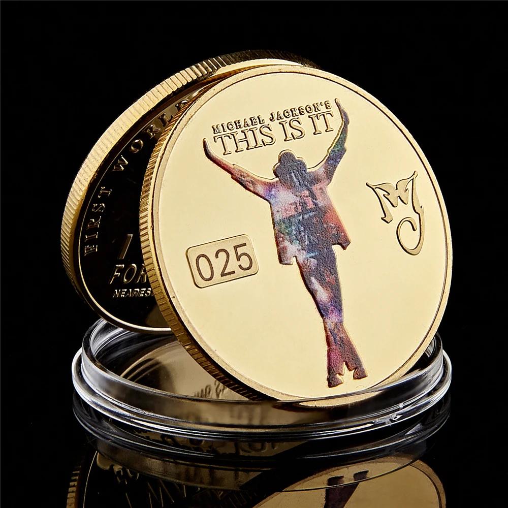 Moeda Comemorativa Banhada a Ouro, Michael Jackson, O Rei do Pop, Moedas Colecionáveis, Presente de Aniversário - Image 5