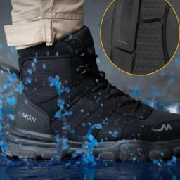 Botas de trabalho sapatos de segurança indestrutíveis homens sapatos de dedo do pé de aço à prova de punctura tênis feminino antiderrapante sapatos de trabalho masculino botas táticas - Image 3