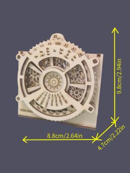 Quebra-cabeças de madeira 3D, calendário perpétuo, porta-canetas, kits de modelo de construção mecânica com propulsão para adolescentes e adultos, maiores de 14 anos - Image 2