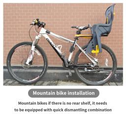 Assento traseiro para crianças, Assento de segurança adequado para a maioria das bicicletas, Grande espaço, Fácil de instalar - Image 4