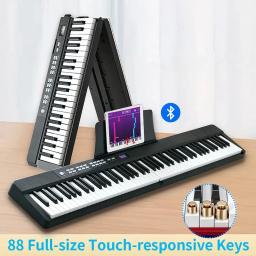 Piano digital dobrável de 88 teclas, controlador multifuncional, flexível, elétrico, instrumento musical - Image 1