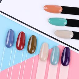 50 pçs dicas de exibição de unhas falsas claro natureza cor gráfico oval ventilador estilo uv gel polonês amostra mostra paleta prática manicure ferramentas - Image 2