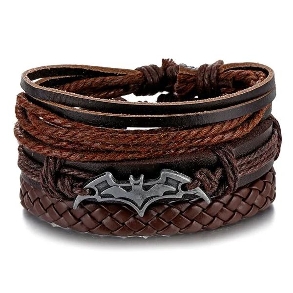 Conjunto Elegante de Pulseiras de Couro Masculinas para Festas e Casamentos - Presente Perfeito com Novo Design e Estilo Fashion