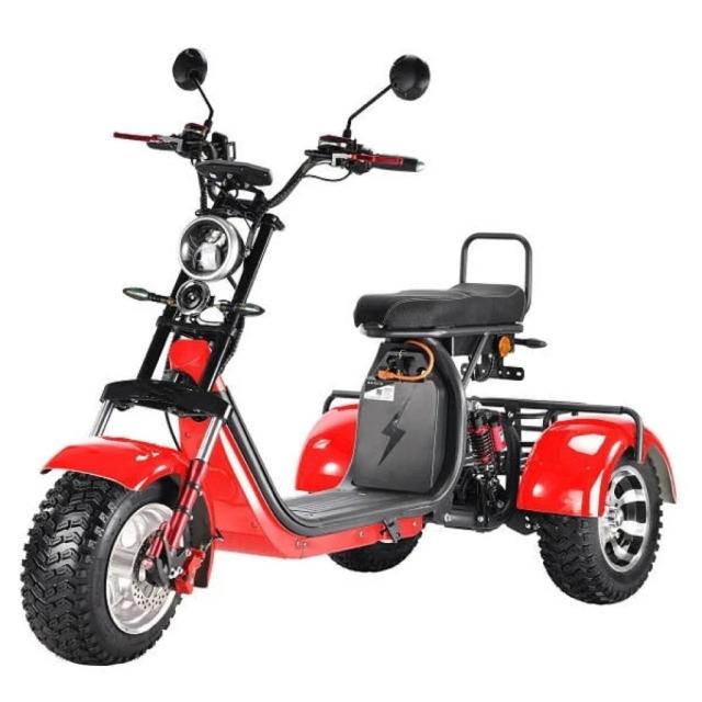 Triciclo elétrico com pneu largo, Citycoco, alta velocidade, 45km, h, 2000W