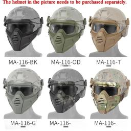 Máscara tática com óculos conjunto tiro airsoft cs wargame máscaras paintball caça acessórios - Image 3