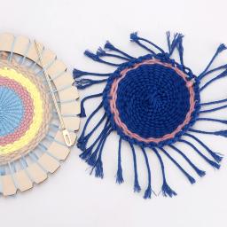Kit de máquina de tecelagem de fios de madeira Mini tear Tecelagem Circular Artesanato DIY Iniciante Tecelagem Ferramentas Entusiasta de Tecelagem - Image 4