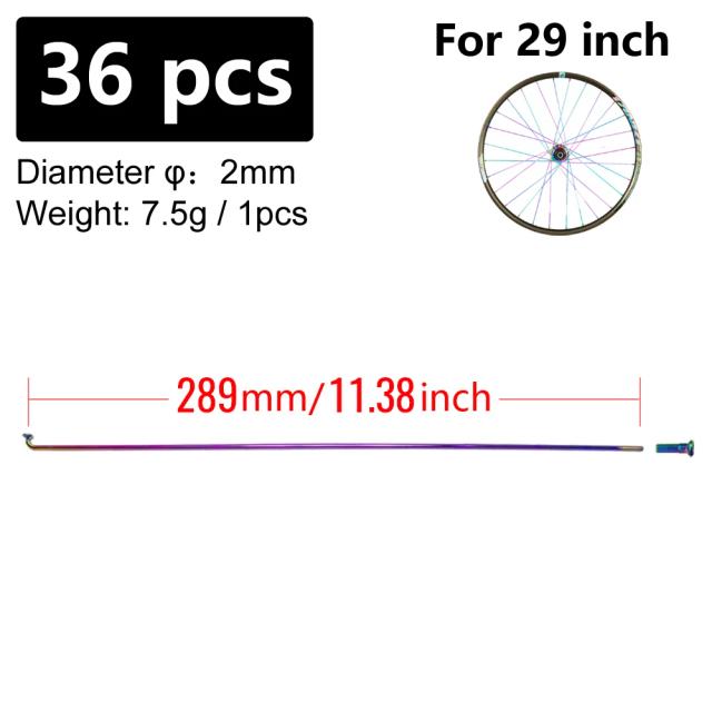 Tanke Raios de Bicicleta Aço Inoxidável 36 Peças