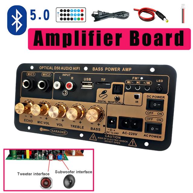 Amplificadores de Cinema em Casa: Potência de 100W com Conexões Bluetooth, USB, Rádio FM e Subwoofer Integrado