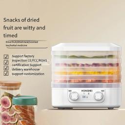 Máquina elétrica do secador do alimento, frutos secos, vegetais, desidratador de carne, carne seca, chá, petiscos, ar, 220V, 110V, 5 placas - Image 2