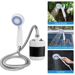 Recarregável portátil chuveiro cabeça para acampamento ao ar livre, banho com uma bomba para viagens, caminhadas, praia, Pet equipamento de limpeza - Image 1