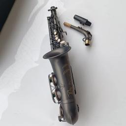 Novo saxofone alto e-flat preto fosco sax alto bocal ligadura reed pescoço instrumento musical com caso - Image 4