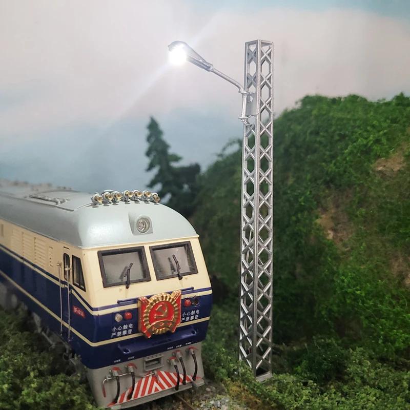 1:87 escala de ho torre ferroviária luz mini simulação luz ferroviária modelo areia tabela cena acessórios trem farol preto 10cm - Image 1