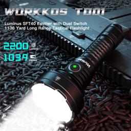 Wurkkos-lanterna tática recarregável LED, USB C, Lens Throw, IPX8 impermeável, interruptor de cauda, PMMA tocha, 1039m, TD01 21700 - Image 2