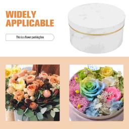Caixa de presente de flores preservadas, floral para arranjos de flores dos namorados, chapéu de festa, papel redondo - Image 2