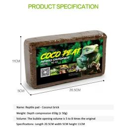Tapete de coco natural para répteis, solo coco, cama para tartarugas e lagartos, acessórios para terrário, suprimentos répteis, 600g - Image 6