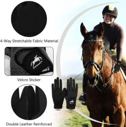 Luvas de equitação equestre mulheres malha respirável pacote de cores leves, aderência confortável para todos os climas - Image 2