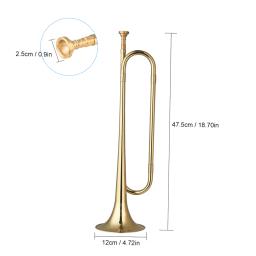 Latão banhado a ouro C Bugle Call Trompete, Chifre de Cavalaria com Bocal, Instrumento Musical para Iniciantes, Escola, Orquestra Militar - Image 5