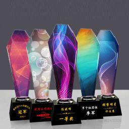 Personalizado impressão cristal troféu personalizado medalha de gravura, excelente empregado reunião anual prêmio lembrança, decoração de casa, 1pc - Image 5