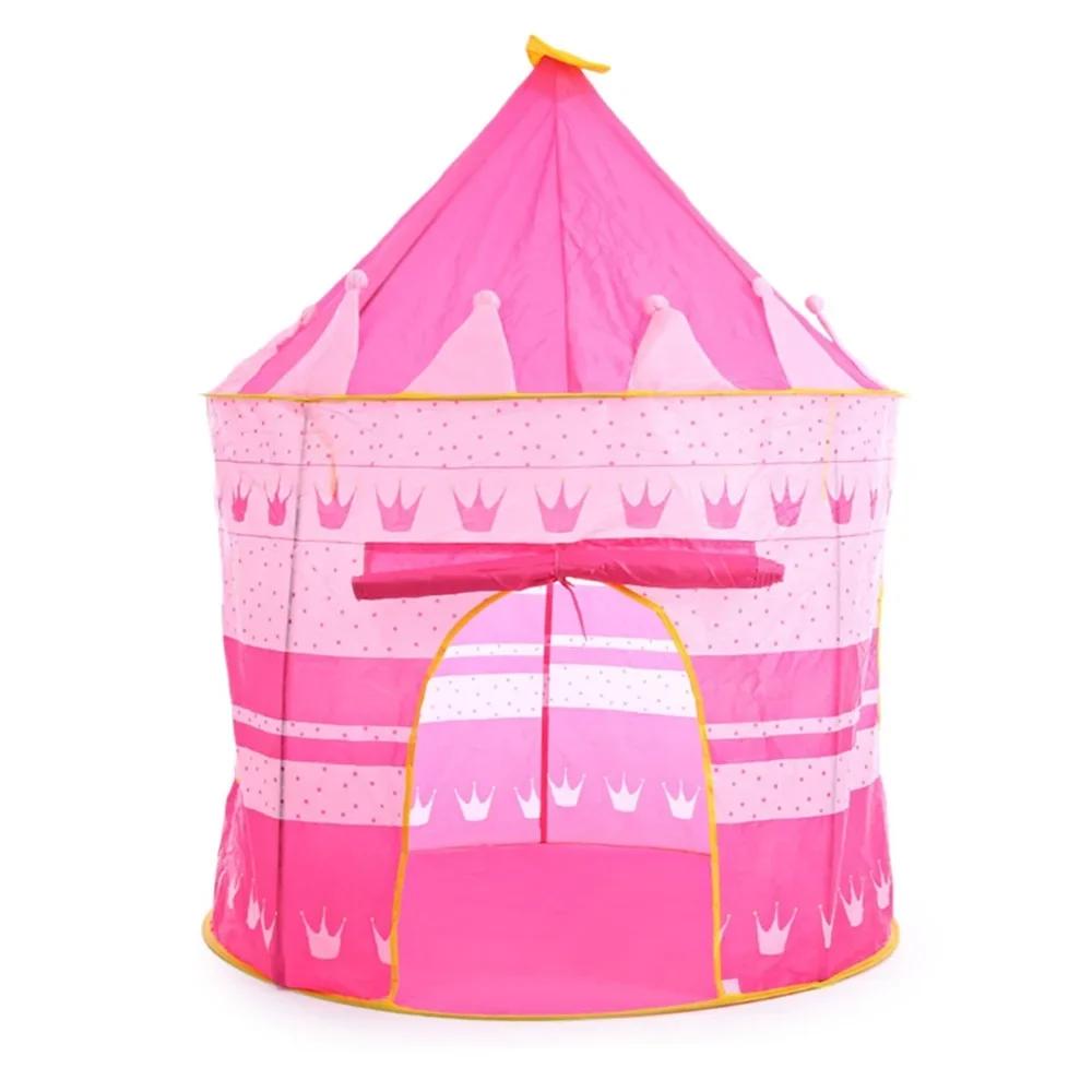 Fácil grande crianças presentes jogar ao ar livre tendas de brinquedo portátil tipi príncipe dobrável tenda crianças menino castelo cubby jogar casa th0024 - Image 1