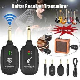 Guitarra elétrica Wireless System Transmissor, Receptor com USB, Recarregável, Peças de instrumentos musicais - Image 6