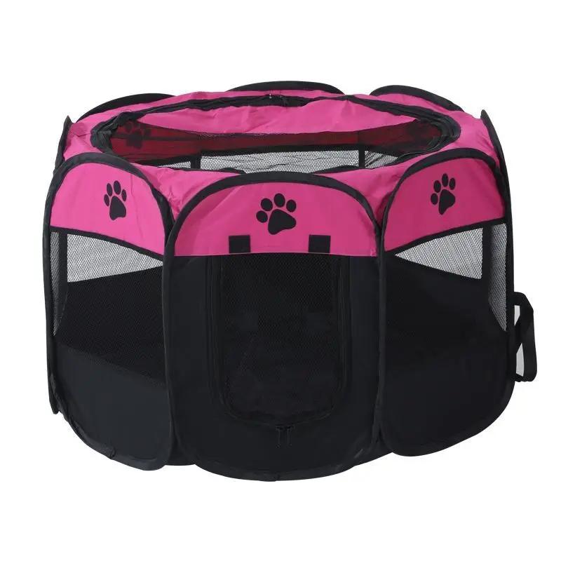 Octagon gaiola do cão dobrável casa do cão tenda para gato portátil filhote de cachorro cercadinho cerca do cão suprimentos para animais de estimação fácil operação canil do gato - Image 1