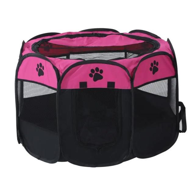 Gaiola Dobrável Octagon para Cães e Gatos - Tenda Portátil e Cercadinho para Filhotes e Animais de Estimação com Fácil Montagem