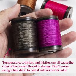 Couro artesanal Sewing Wax Thread, poliéster corda trançada, de alta resistência para pulseiras, Decore Round Encerado Threads, 0.4-0.8mm - Image 4
