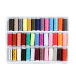 Cores misturadas Fio De Costura Rolo, Máquina Mão Bordados, 200 Jarda Cada Carretel para Kit De Costura Doméstica, 39Pcs - Image 6