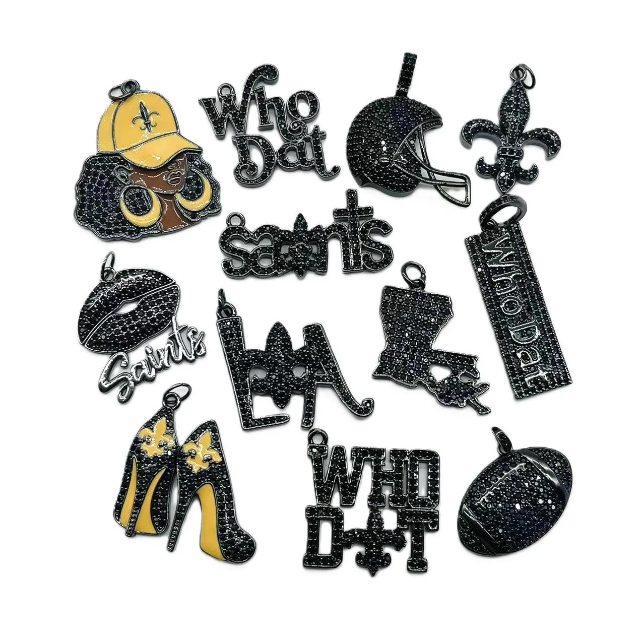 Pacote Encantos do Futebol Americano para Mulheres, Fabricação de Jóias, 12Pcs - Image 1