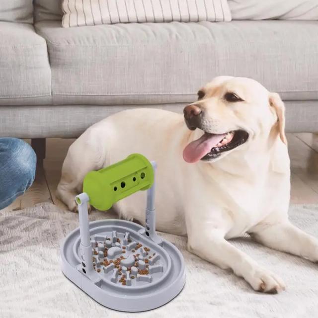 Alimentador Interativo e Educativo para Pets: Brinquedo Lento com Vazamento de Alimentos para Cães e Gatos