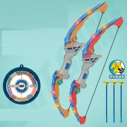 Conjunto de tiro com arco arco e flecha para crianças, plástico com luzes de alvo, brinquedo para crianças, presentes de aniversário para meninos - Image 1
