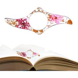 1pc suporte de livro de dedo, marcador de polegar de flor seca transparente de resina, suporte de página de anel de polegar feito à mão - Image 4