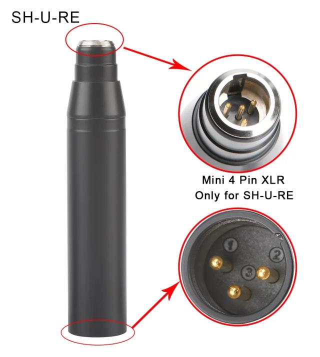 Adaptador de Alimentação Fantasma XLR-4 48V para Microfone: Mini XLR TA4F 4-Pin para XLR Grande 3-Pin para Misturador
