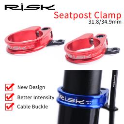 Risco 31.8mm 34.9mm braçadeira de selim da bicicleta alumínio mtb mountain road espigão braçadeira parafuso titânio com organizador cabo - Image 4