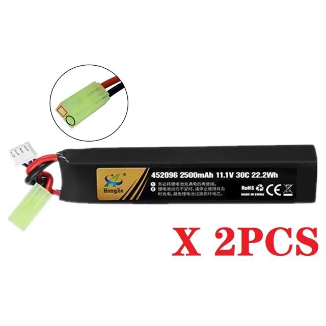 Bateria LiPo 3S 11,1V 2500mAh para Pistola de Água RC e Airsoft com Conector Tamiya