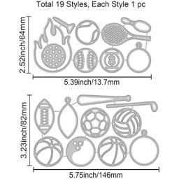 Estêncil em relevo para esportes cartão temático, corte de cartão morre, badminton, tênis, futebol, voleibol, basquete, gravação - Image 6
