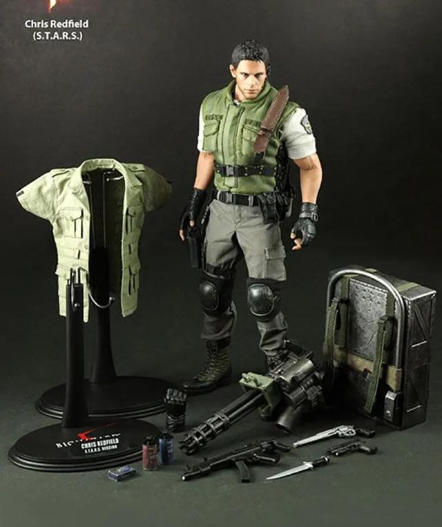 Action Figure Chris Redfield 1:6 S.T.R.S 2.0 - Protocolos Resident Evil, Brinquedo Colecionável e Presente Ornamento 12"