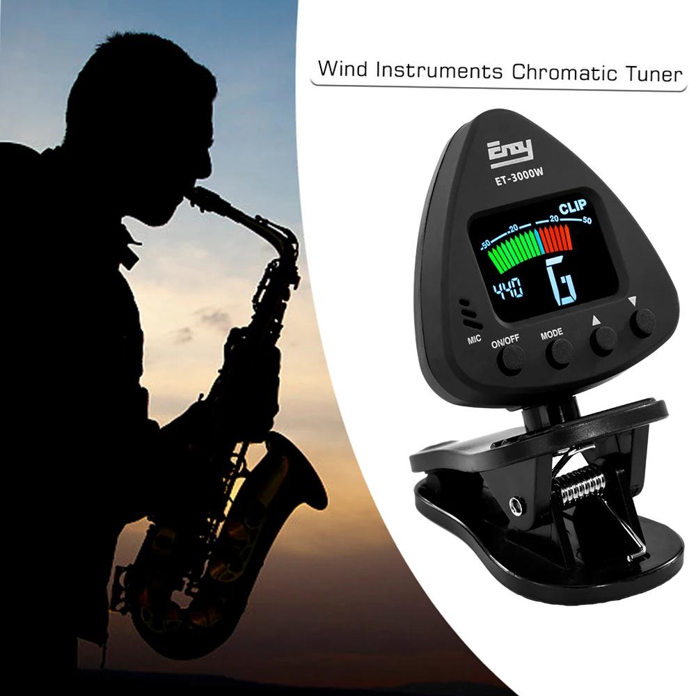 Instrumentos de sopro Tuner, Suporta Mic e Clip-On, ajuste modos para saxofone, clarinete, trompete flauta, ET 3000W - Image 1