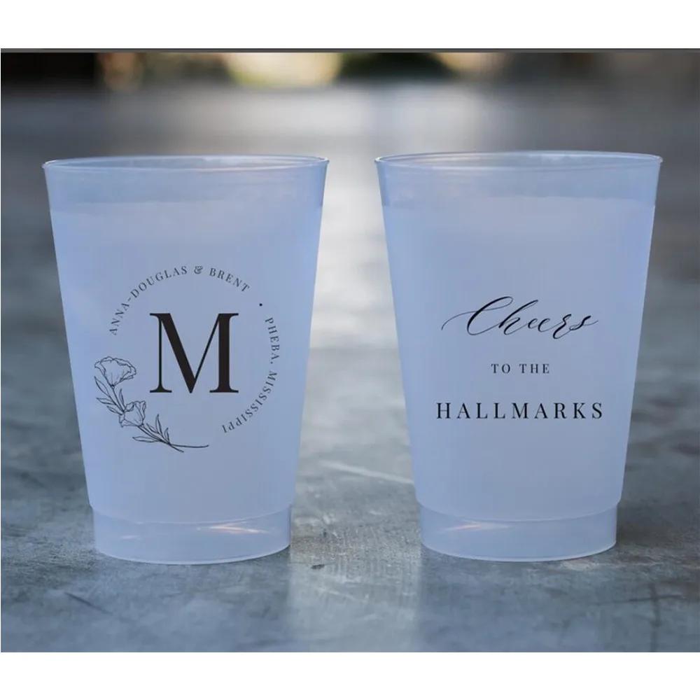 Copos personalizados fosco Shatterproof Flex, copos personalizados do favor do casamento, favores do casamento - Image 1