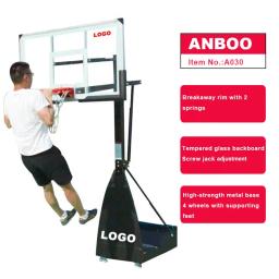 Suporte portátil ajustável do basquetebol, sistema do aro, placa do vidro moderado, móvel - Image 4