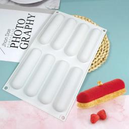 Silicone Molde Pastelaria para Doces Bolo, Oval, Tira Longa, Mousse, Formas, Bandeja, DIY Caseiro, Doces Franceses, Molde de Cozimento - Image 2