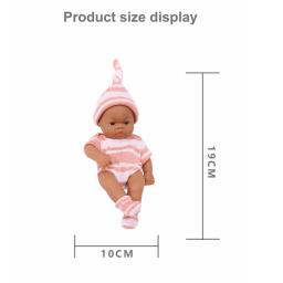 20cm 7 polegada mini bonecas reborn vinil pele marrom corpo inteiro boneca do bebê realista macio reborn criança boneca do bebê para meninas brinquedos - Image 2