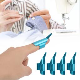 Liga de alumínio mão costura dedal, design ergonômico, seguro e prático, DIY Quilting Tool para alfaiates, 5,3x2,8 cm, 2.2x1.1in, 4pcs - Image 2