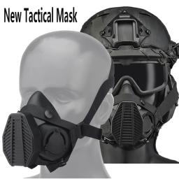 Máscara Respiradora Tática de Proteção, Meia Face Máscara de Gás para Militar, Paintball, Airsoft, Caça, Jogo CS, Cosplay - Image 5