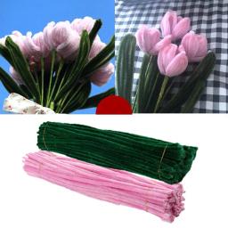 Tubulação Cleaners Artesanato Flexível Bendable Fio, colorido Chenille Hastes, DIY Tulip Bouquet Fazendo Kit, Flower Art Project, 1 Conjunto - Image 2