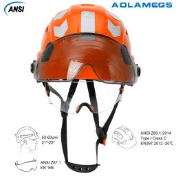 CE construção capacete de segurança com viseira, construído em óculos, adesivos reflexivos para engenheiro ABS ANSI trabalho industrial, chapéu de segurança - Image 2