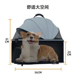 Leve dobrável Pet Stroller, cão, gato, pelúcia, bebê, pequeno carrinho de estimação, transportadores e carrinhos de viagem ao ar livre - Image 4