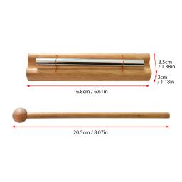 Instrumento de percussão sino de madeira com martelo batendo oração yoga meditação chime energias cura lembrete sino com martelo - Image 6