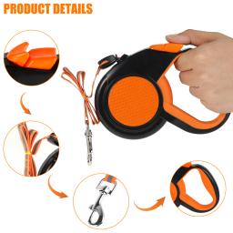 Chumbo de cão retrátil resistente, trela para animais de estimação com fita reflexiva forte, alça antiderrapante, cães pequenos médios e grandes, 8m - Image 3